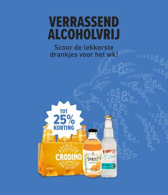 alcoholvrij met korting. Scoor de lekkerste drankjes voor het wk!  tot 25% korting.